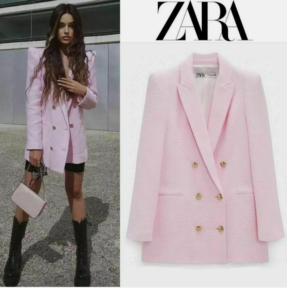 Zara Textured blazer with buttons